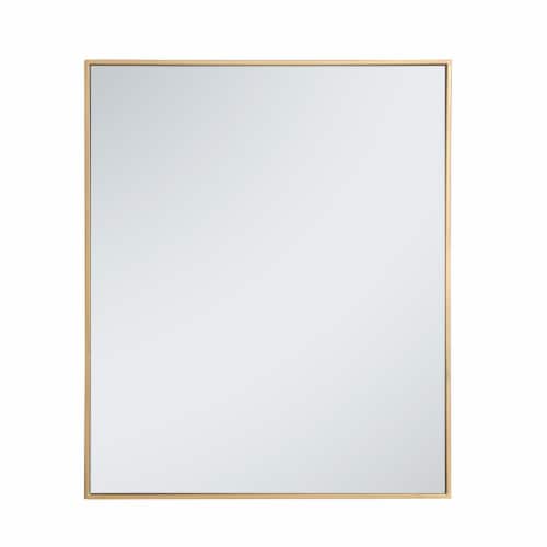 Elegant Decor Eternity 36  x 30  Contemporary Metal Frame Mirror in Brass Perspective: front