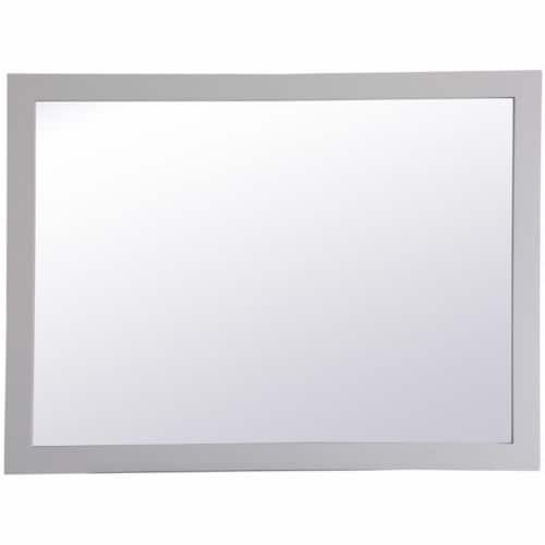 Elegant Decor Aqua 36  x 48  Wood Frame Bathroom Mirror in Gray Perspective: front