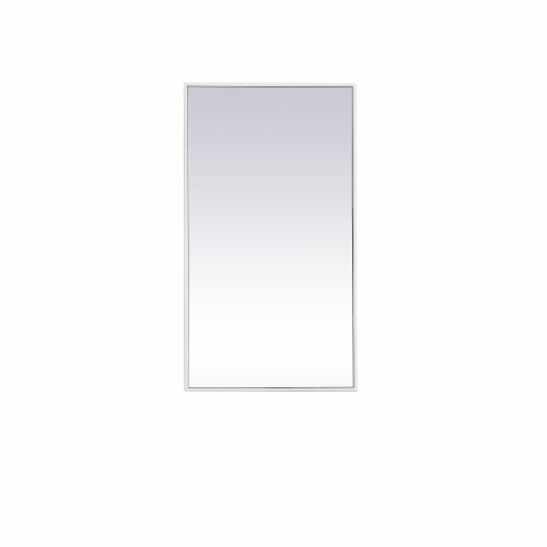 Elegant Decor Eternity 36  x 20  Mid Century Metal Frame Mirror in White Perspective: front
