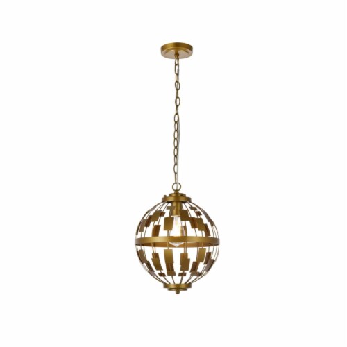 Levante 1 light pendant in brass Perspective: front