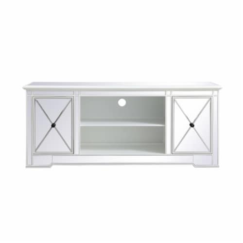 Modern 60 in. mirrored tv stand in antique white 1 Kroger