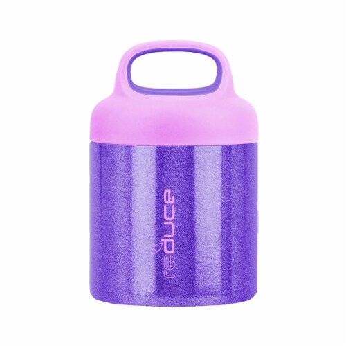 Reduce Handled Glitter Food Jar - Purple Perspective: front