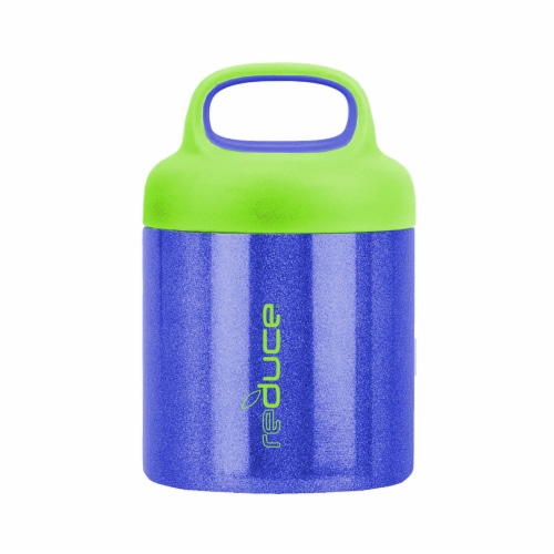 Reduce Handled Glitter Food Jar - Royal Blue Perspective: front