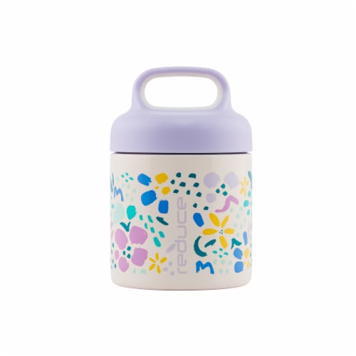 Reduce Abstract Flowers Handled Food Jar Perspective: front