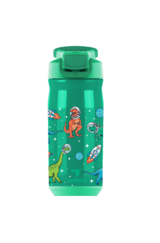 Reduce Hydrate Pro Jurassic Space Bottle - Green Perspective: front