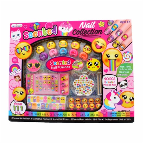 Hot Focus Scented Nail Art Collection - 111 Piece, Emoji Perspective: front