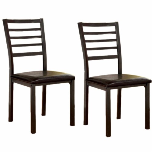 Benzara Colman Transitional Side Chair 2 Pack - Black Perspective: front