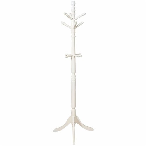 Benzara Transitional Style White Coat Rack Perspective: front