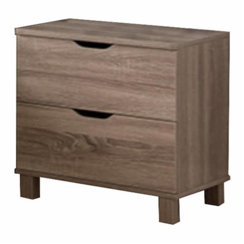 Benzara 2-Drawer Nightstand - Urbane Brown Perspective: front