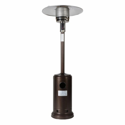 Upland UJN-IO07-HB 46000 BTU Mushroom Outdoor Patio Heater with Two Smooth-Rolling Wheels, Ho Perspective: front