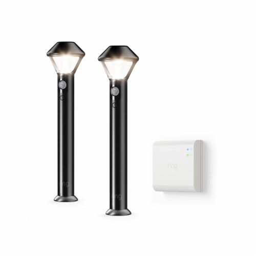 Ring™ Smart Lighting Pathlight and Bridge - Black Perspective: front
