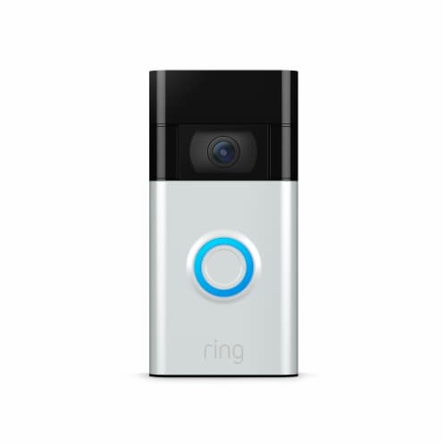 Ring™ HD Video Doorbell - Satin Nickel Perspective: front