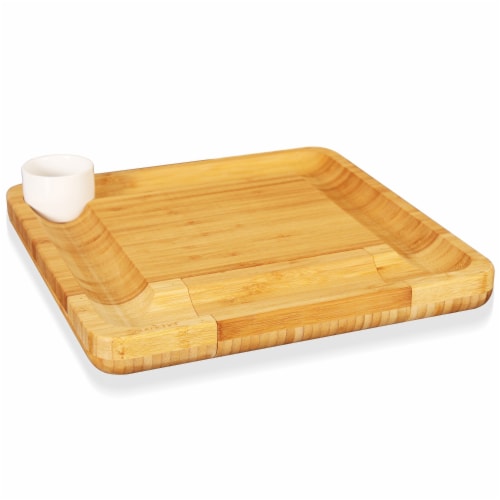 NutriChef PKCZBD10 Bamboo Cheese Cutting Board Perspective: front