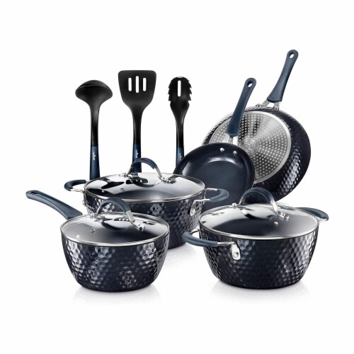 GraniteStone Blue Stainless Steel Nonstick Pots and Pans Set -10 Piece