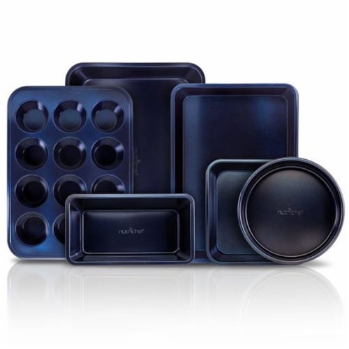 NutriChef 6 Piece Non Stick Kitchen Oven Carbon Steel Baking Pans Blue Diamond 1 Piece City Market