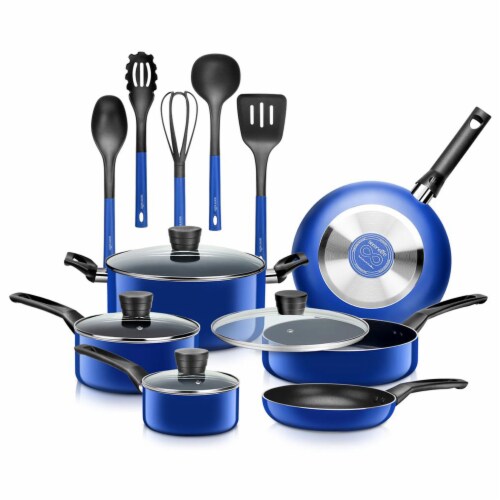 Nutrichef 15-Piece Nonstick Colorful Cookware Set