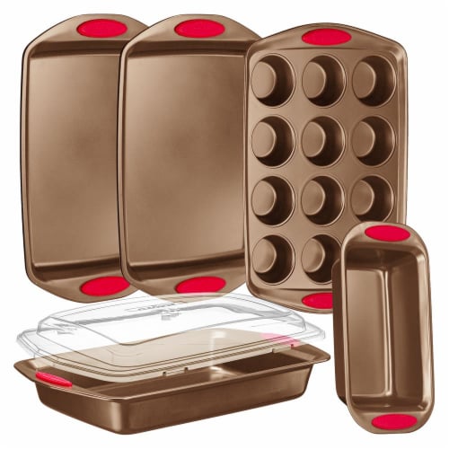 Nutrichef Kitchen Oven Baking Pans Gold Red 6 pc Mariano s