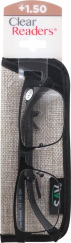 Clear Readers® +1.50 Metal Reading Glasses Perspective: front