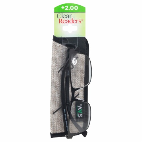 Clear Readers® +2.00 Metal Reading Glasses Perspective: front