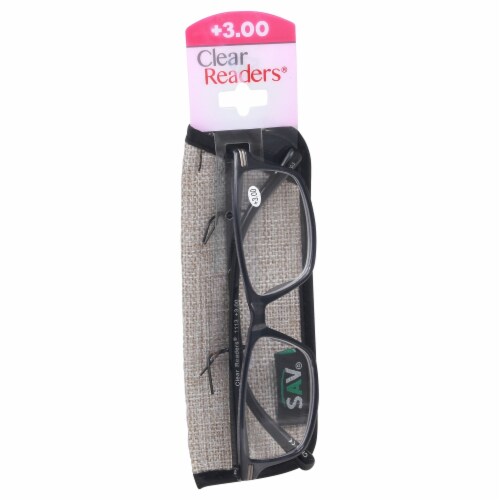 Clear Readers® Plastic with Metal +3.00 Reading Glasses Perspective: front