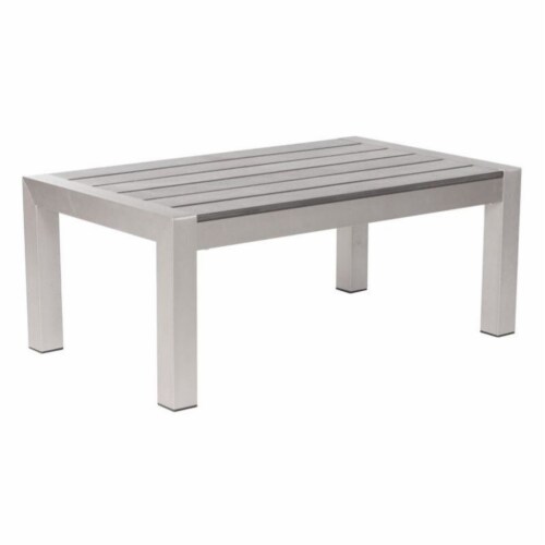 Zuo Cosmopolitan Outdoor Coffee Table in Gray Perspective: front