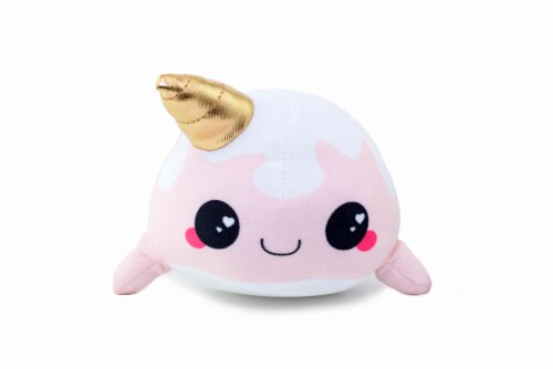 Glitter Galaxy 6-Inch Ice Cream Cone Horn Pink Narwhal Collectible Plush Perspective: front