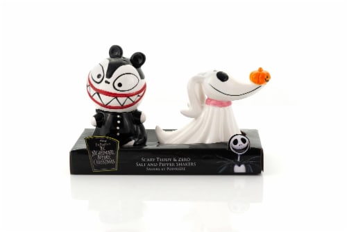 Nightmare Before Christmas Scary Teddy & Zero Ceramic Salt & Pepper Shakers Perspective: front