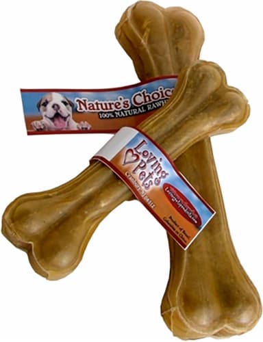 Loving Pets Natural Rawhide Bone Perspective: front