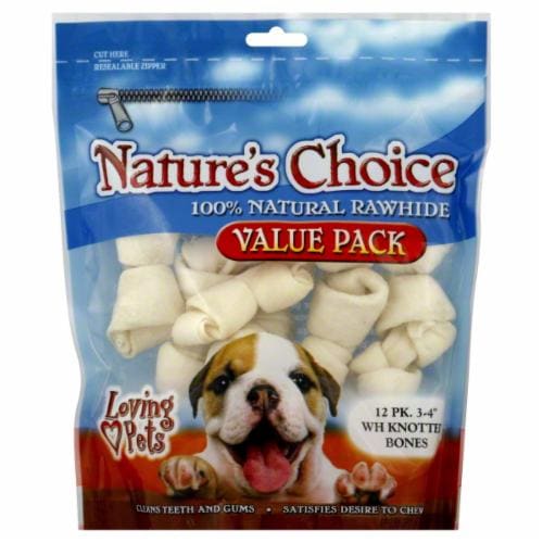Loving Pets Natural Rawhide Bones Perspective: front