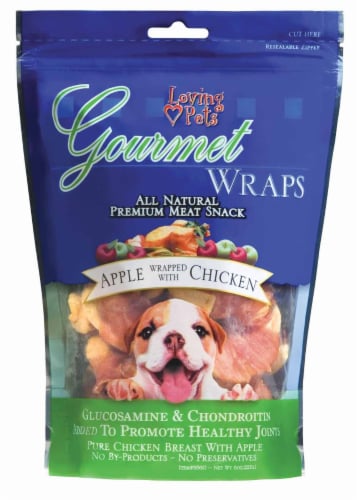 Loving Pets Gourmet Wraps Apple Chicken Dog Treats Perspective: front
