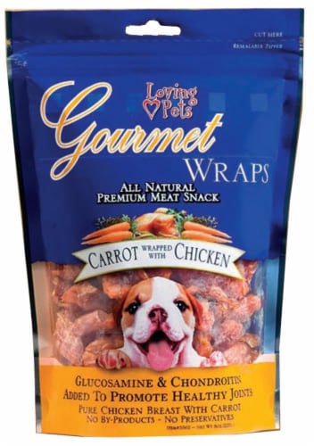 Loving Pets Gourmet Wraps Carrot Wrapped with Chicken Dog Treats Perspective: front