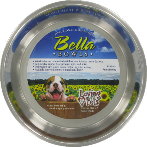 Loving Pets Large Blueberry Colored Bella Bowl Perspective: front