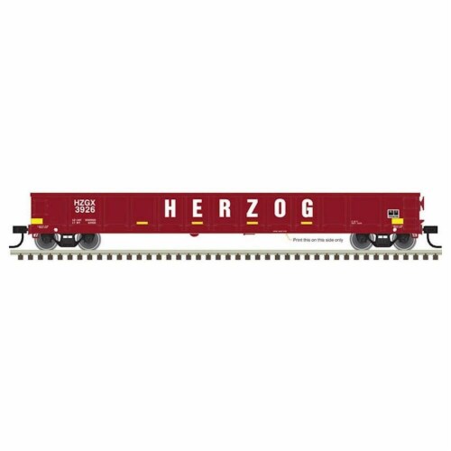 Atlas ATL20005443 HO Evans Gondola Herzog No.3924 Model Train - Brown, White &Yellow Perspective: front