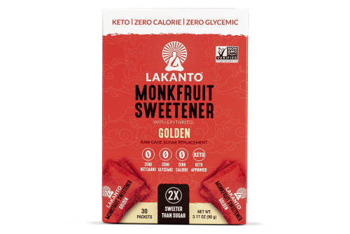 Lakanto Golden Monkfruit Sweetener Packets Perspective: front
