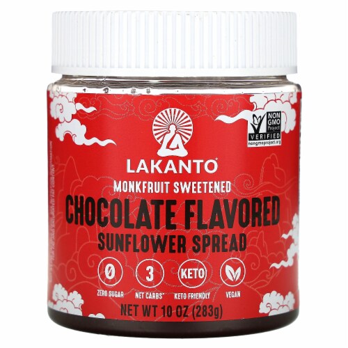 Lakanto Sugar Free Suntella Chocolate Sunflower Spread - Sweetened with Monk Fruit (10 oz) Perspective: front