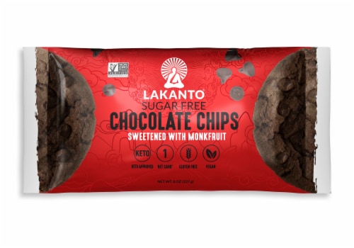 Lakanto Sugar Free Chocolate Chips Perspective: front