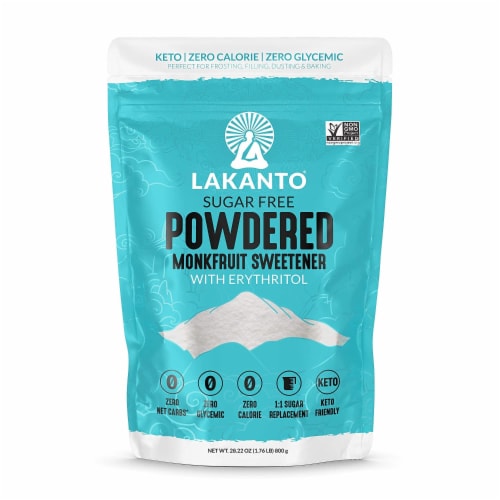 Lakanto Powdered Monk Fruit Sweetener - Powdered Sugar Substitute (1.76 lbs) Perspective: front
