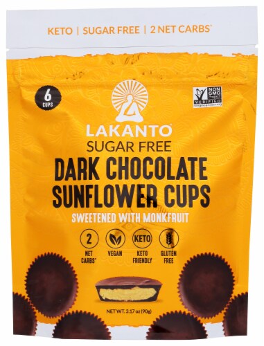 Lakanto® Sugar Free Dark Chocolate Sunflower Cups Perspective: front