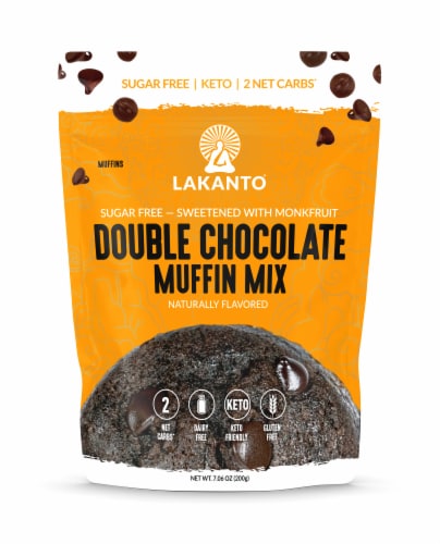 Lakanto® Sugar Free Sweetened with Monk Fruit Double Chocolate Muffin Mix Perspective: front