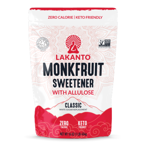 Lakanto® Classic Monkfruit Sweetener with Allulose - White Sugar Replacement Perspective: front