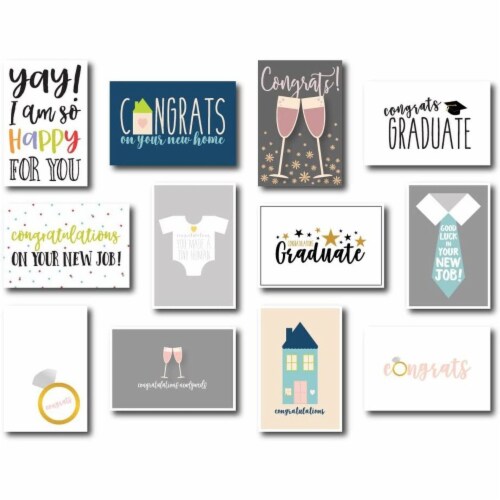 36-Pack Assorted Greeting Card w/ Envelopes, mostly Congratulations Cards, 4 x6 Perspective: front