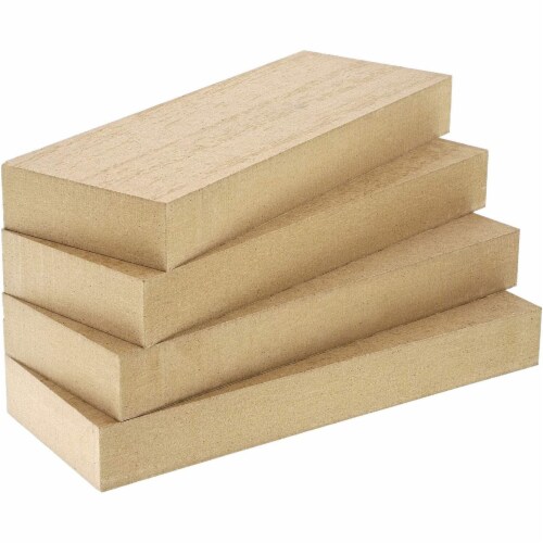 Unfinished Wooden Blocks for Crafts, 1 Inch Thick Wood (4 Sizes, 5 Pieces),  PACK - Fred Meyer