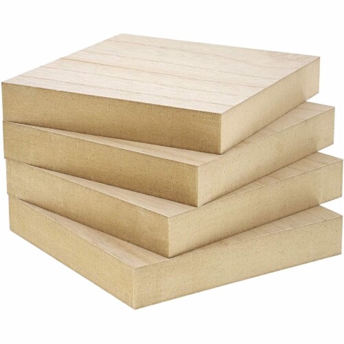 50 Wooden Squares for Crafts with 35 Stencils, Tile Wall Decor (4x4 In, 85  Pieces), PACK - Kroger