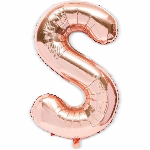 Rose gold foil letter balloons discount