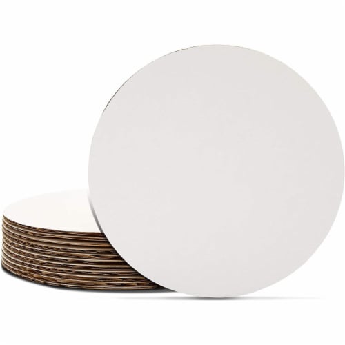 12-Pack Round Cake Boards, Cardboard Cake Circle Bases, 6 Inches Diameter, White Perspective: front