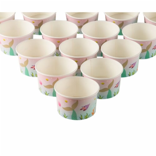 Ice Cream Sundae Cups - 50-Piece Disposable Paper Dessert Ice Cream Yogurt Bowls Perspective: front