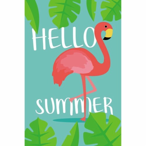 Juvale Garden Flag, Hello Summer Welcome Flag Banner for Outdoor Lawn Decoration Perspective: front