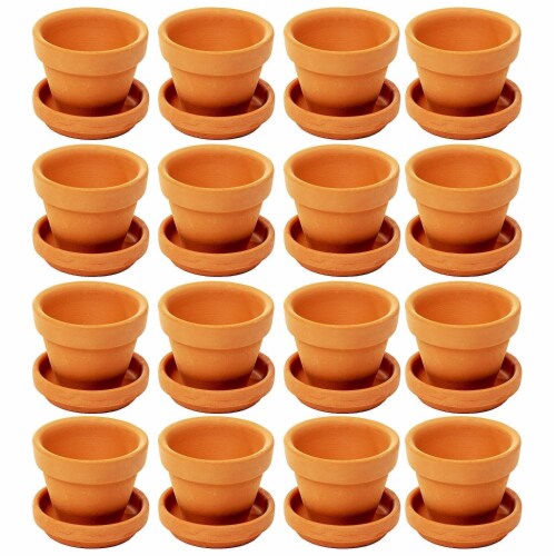 16-Pack Terra Cotta Pots with Saucer, Mini Small Terracotta Flower Clay Pots Planters with Saucer Ceramic Pottery Nursery Indoor Outdoor Gardening for Cacti & Succulent Plants, Brown 1.9 x 1.5 inches 16-Pack Terra Cotta Pots with Saucer, Mini Small Terracotta Flower Clay Pots Planters with Saucer Ceramic Pottery Nursery Indoor Outdoor Gardening for Cacti & Succulent Plants, Brown 1.9 x 1.5 inches