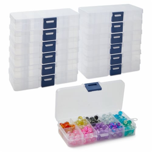 10 Grid Clear Jewelry Box, Adjustable Plastic Bead Storage