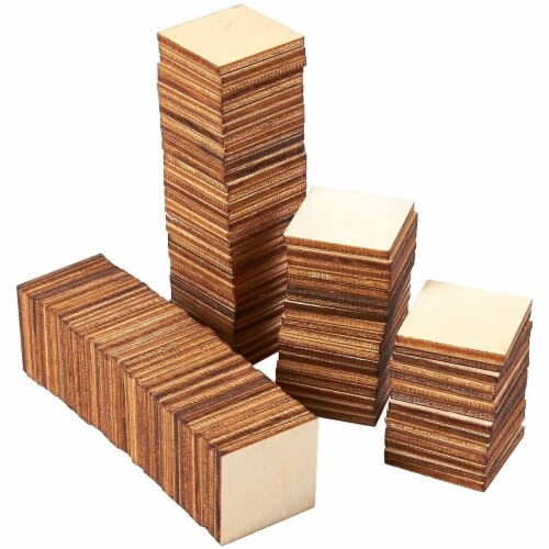 Unfinished Wood Pieces, 100-Pack Wooden Squares Cutout Tiles for Crafts, 1  x 1, PACK - Kroger